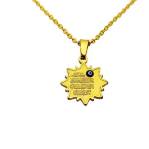 Islamitische Wan Yakad Stalen Ketting met Boze Oog Hanger