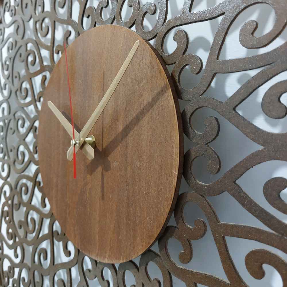Handgemaakte Perzische Ingelegd Houten Wandklok – Model Choobi