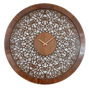Handgemaakte Perzische Ingelegd Houten Wandklok – Model Choobi