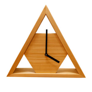 Moderne Houten Bureauklok – Model Triangle (Crème)