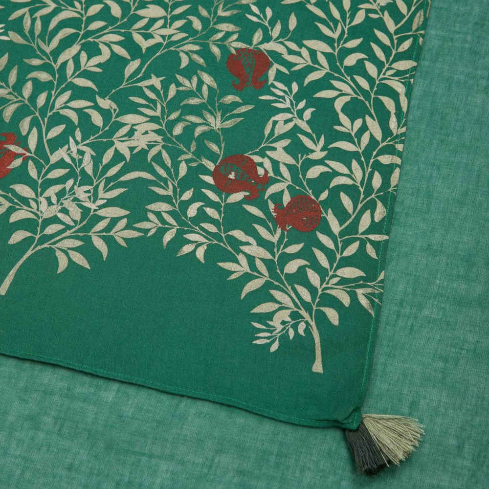 Groene Zomersjaal – Luxe Bloemenprint