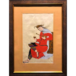 Originele Perzische Safavid-kunstschildering: aquarel & gouache op karton – Tazhib