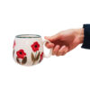 Artistieke aardewerken beker – met bloemenpatroon