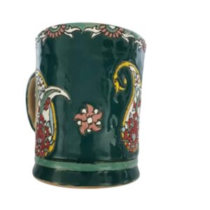 Artistieke handgemaakte aardewerk mok – paisley-model
