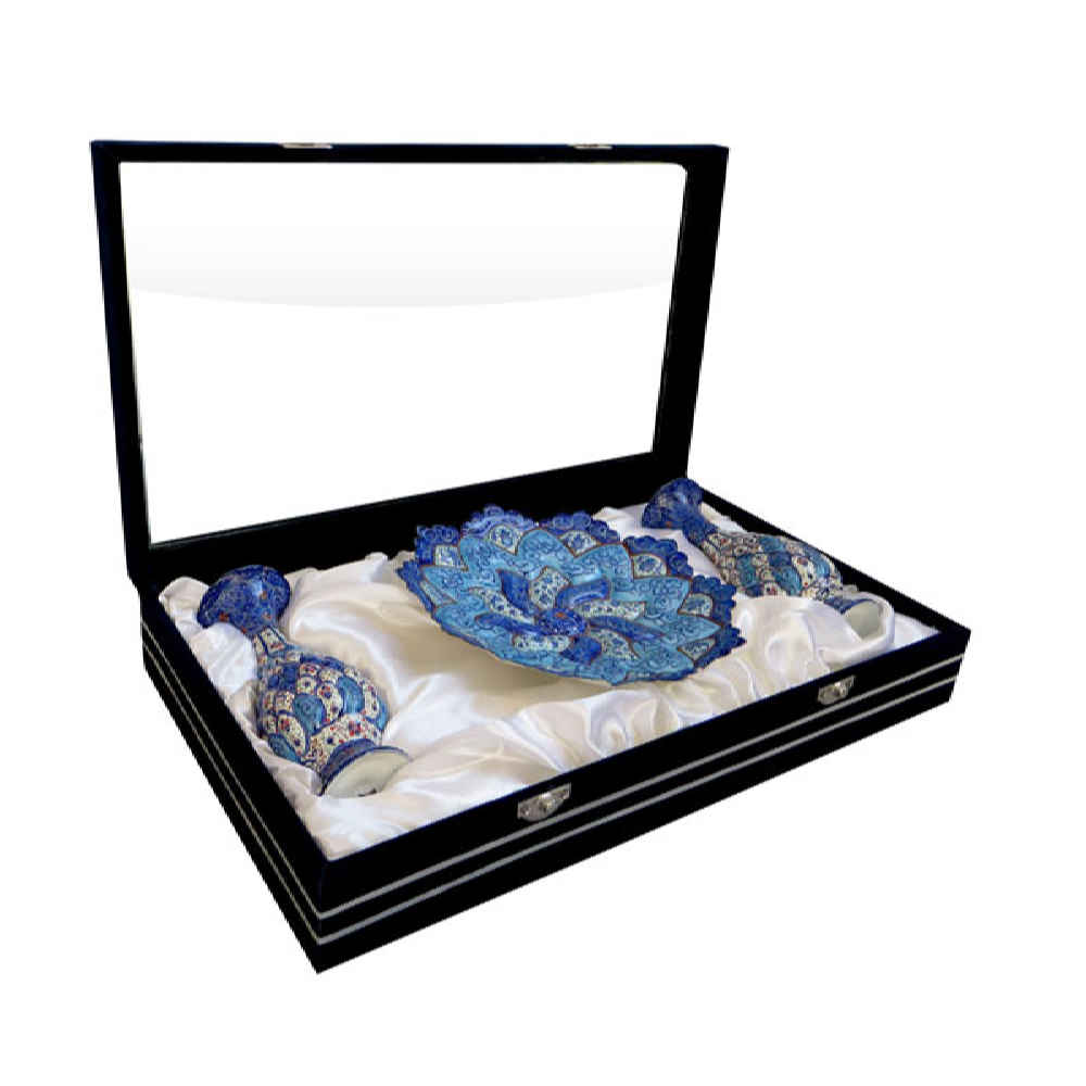Luxe Perzische Cadeauset – Minakari Vazen en Schaal