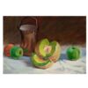 Originele realisme kunst – Olie op karton, fruit