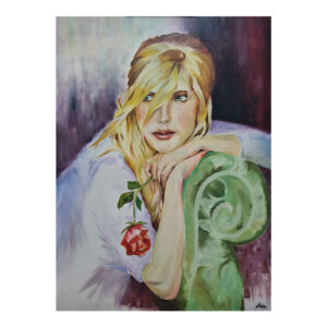 Origineel realistisch schilderij – Olie op doek, vrouw