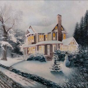 Origineel realistisch schilderij – Olie op doek, winter door Ebrahim Shirian