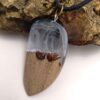 Hout-en-hars ketting handgemaakt artistiek gedurfd model Sea