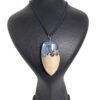 Hout-en-hars ketting handgemaakt artistiek gedurfd model Sea
