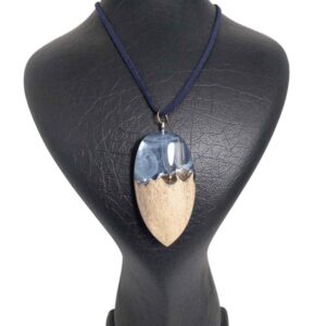Hout-en-hars ketting handgemaakt artistiek gedurfd model Sea