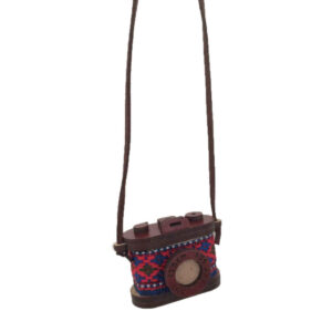 Houten ketting artistiek Fototoestel