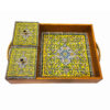 Etnisch Iraans houten dienblad Darya - Theeblad