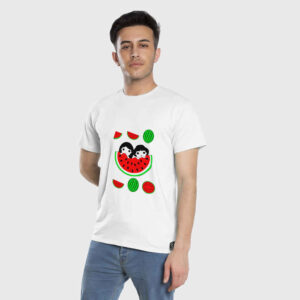 Yalda T-shirt Watermelon – Wit Korte Mouwen