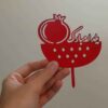 Exclusieve Yalda Caketoppers – Rode Set van 4 Stuks