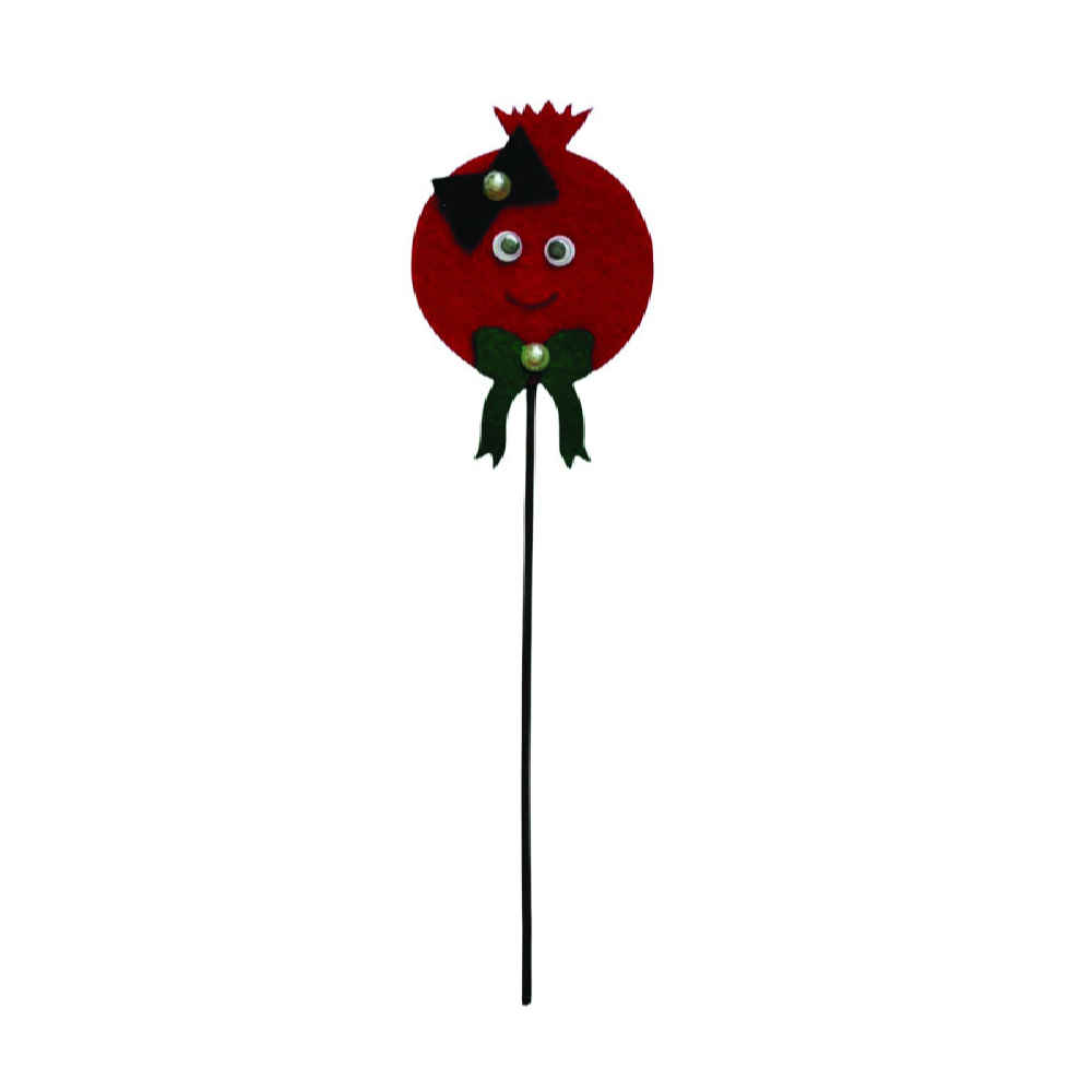 Vilt Yalda Taarttoppers – Set van 6 Rode Feestdecoraties