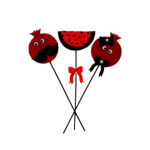 Vilt Yalda Taarttoppers – Set van 6 Rode Feestdecoraties