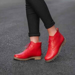 Enkellaagse Leren Enkellaarzen voor Vrouwen – Model A177