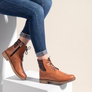 Enkellaagse Leren Enkellaarzen voor Vrouwen – Model A179