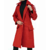 Modieuze Double-Breasted Katoenen Jas – Rood
