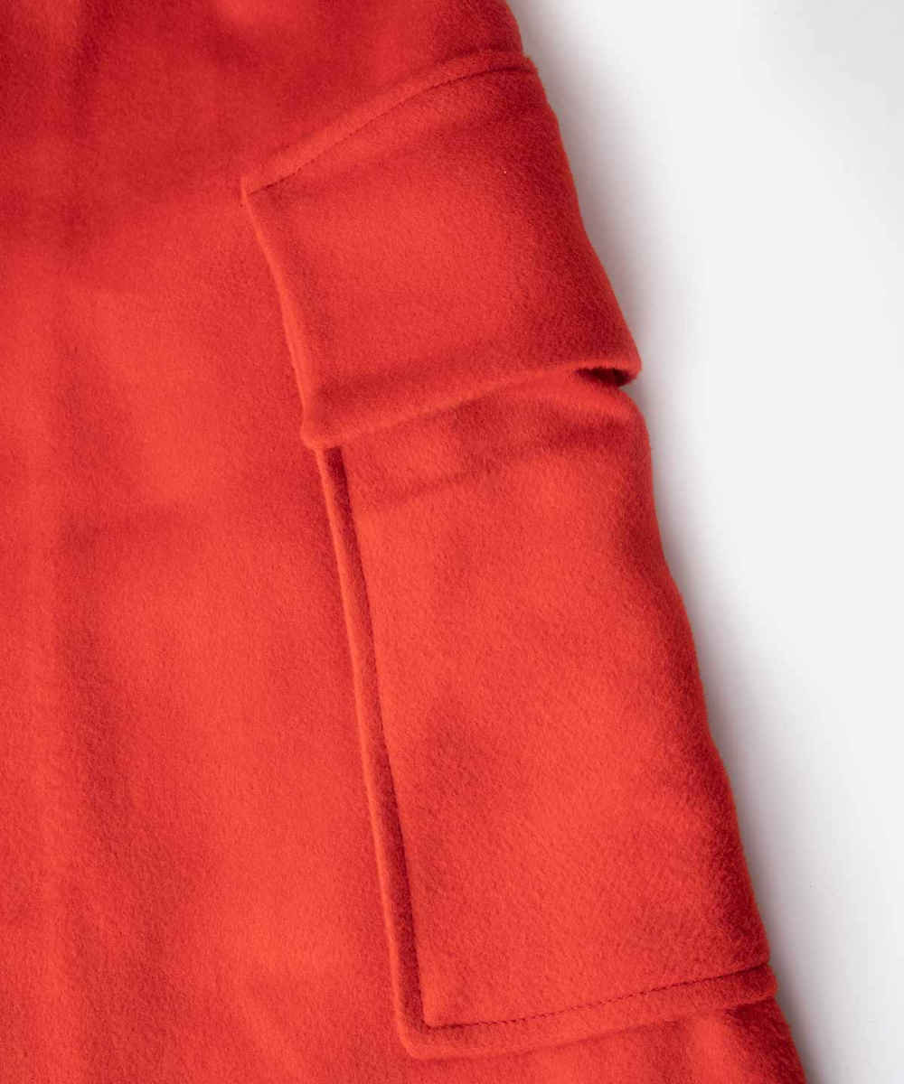 Modieuze Double-Breasted Katoenen Jas – Rood