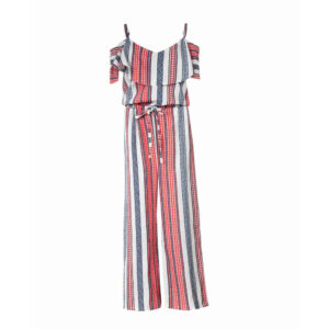 Gestreepte jumpsuit met wijde pijp voor dames Elvise