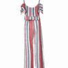 Gestreepte jumpsuit met wijde pijp voor dames Elvise
