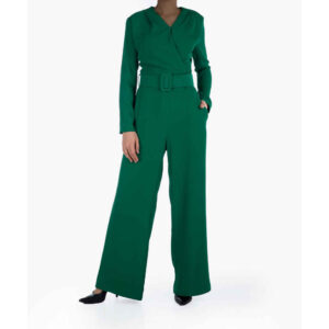 Groen gemengde jumpsuit met zijriem voor dames Gelareh