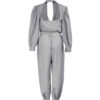 Modieuze Grijze Jumpsuit met Zijriem – Model Maya
