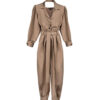 Modieuze Grijze Jumpsuit met Zijriem – Model Maya