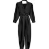 Modieuze Grijze Jumpsuit met Zijriem – Model Maya