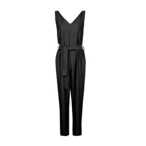 Zwarte damesjumpsuit met zijriem Tina