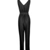 Zwarte damesjumpsuit met zijriem Tina