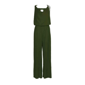 Modieuze Groene Jumpsuit met Wijde Pijp – Model Dina