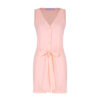 Dames jumpsuit – roze overall met korte pijp en zijriem Elaheh