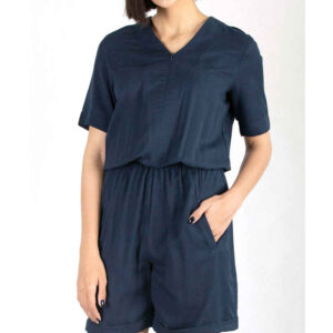 Casual damesromper met korte pijp – marineblauw