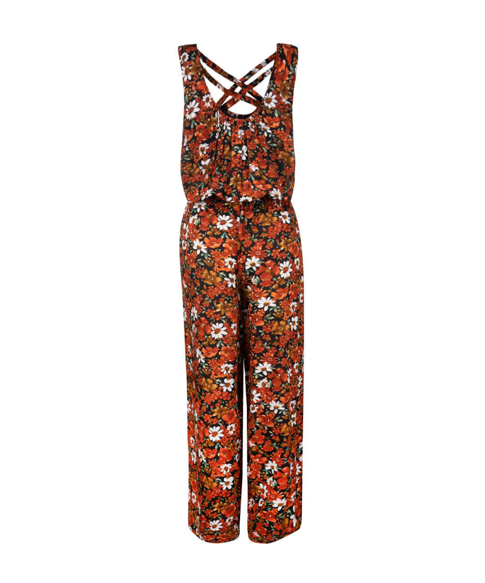 Bloemenjumpsuit met zijriem voor dames Gila