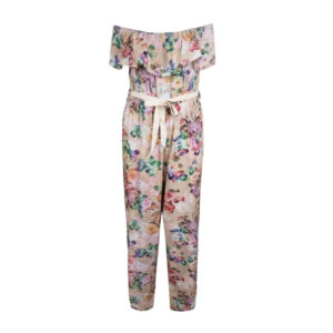 Bloemenjumpsuit met zijriem voor dames Laya