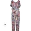 Bloemenjumpsuit met zijriem voor dames Paradise