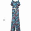 Bloemenjumpsuit met zijriem voor dames Paradise