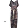 Bloemenjumpsuit met zijriem voor dames Paradise