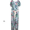 Bloemenjumpsuit met zijriem voor dames Paradise