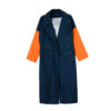 Dubbelrijige katoenen overjas voor dames – Navy Blauw