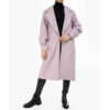 Dubbelrijige wollen overjas voor dames – Bruin