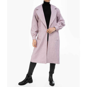 Dubbelrijige wollen overjas voor dames – Bruin