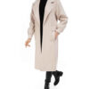 Dubbelrijige wollen overjas voor dames – Bruin