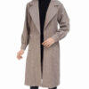 Dubbelrijige wollen overjas voor dames – Bruin