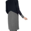 Dubbelrijige wollen overjas voor dames – Grijs