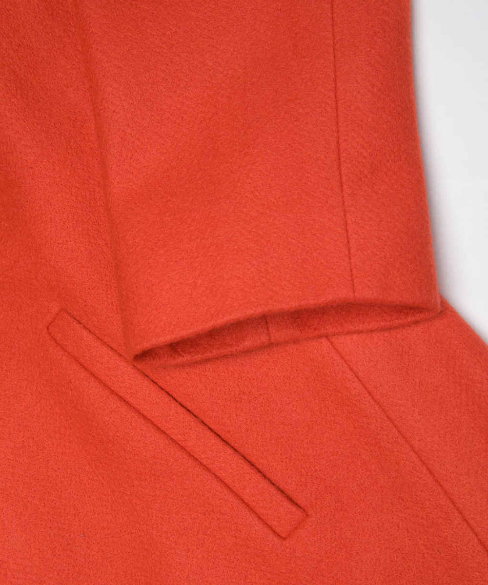 Dubbelrijige katoenen overjas voor dames – Oranje