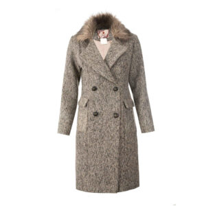 Dames Winterjas – Klassiek Double-Breasted (Crème)
